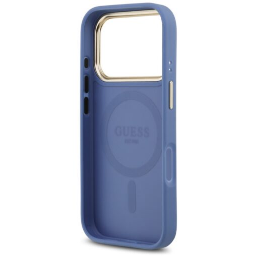 Guess 4G Strass Logo & Big Strap Metal Buttons MagSafe case for iPhone 17 Pro blue - Image 7