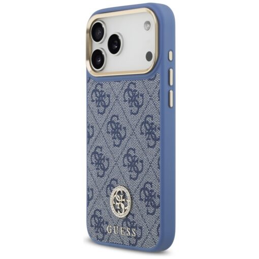 Guess 4G Strass Logo & Big Strap Metal Buttons MagSafe case for iPhone 17 Pro Max blue - Image 2