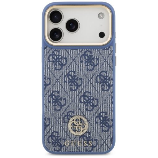 Guess 4G Strass Logo & Big Strap Metal Buttons MagSafe case for iPhone 17 Pro Max blue - Image 3