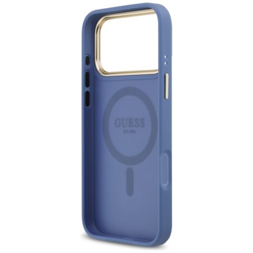 Guess 4G Strass Logo & Big Strap Metal Buttons MagSafe case for iPhone 17 Pro Max blue - Image 7