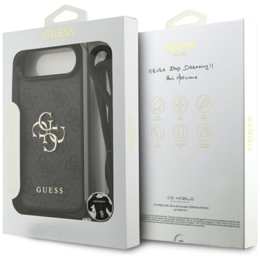 Guess 4G Big Logo Cord Stap Crossbody case for iPhone Air black - Image 7