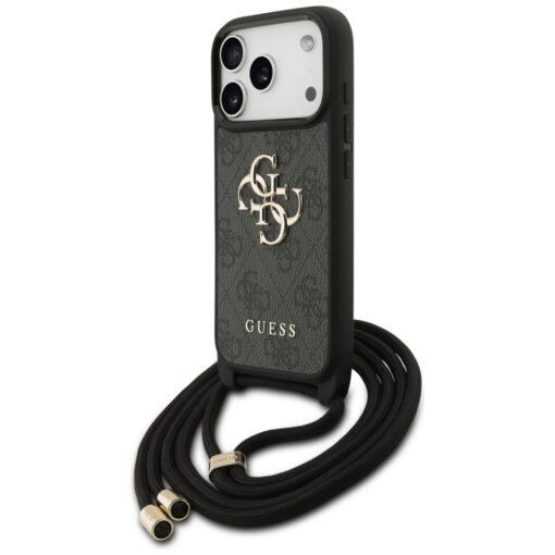 Guess 4G Big Logo Cord Stap Crossbody case for iPhone 17 Pro black - Image 2