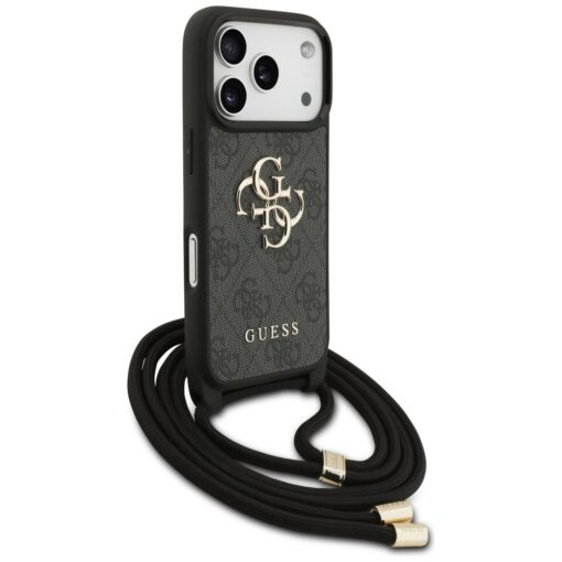 Guess 4G Big Logo Cord Stap Crossbody case for iPhone 17 Pro black - Image 3