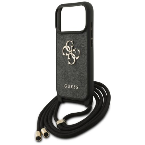 Guess 4G Big Logo Cord Stap Crossbody case for iPhone 17 Pro black - Image 5