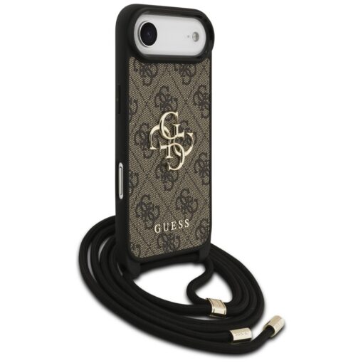 Guess 4G Big Logo Cord Stap Crossbody case for iPhone Air brown - Image 3