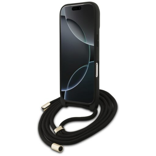 Guess 4G Big Logo Cord Stap Crossbody case for iPhone 17 Pro brown - Image 4