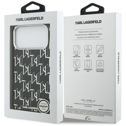 Karl Lagerfeld IML KL Monogram MagSafe case for iPhone 17 Pro Max black - Image 8