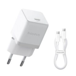 Laadija Baseus Palm 20W USB-C + USB-C to USB-C cable 1.0m valge P10111602213-01