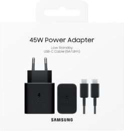 Laadija Samsung EP-T4511XBEGWW 45W + USB-C to USB-C cable 1.8m must