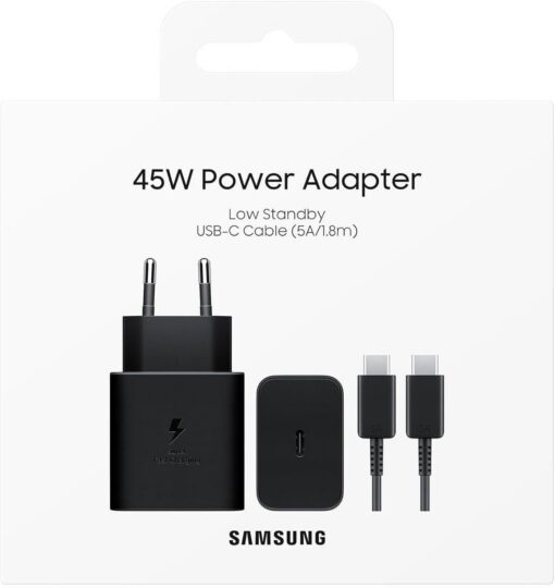Laadija Samsung EP-T4511XBEGWW 45W + USB-C to USB-C cable 1.8m must