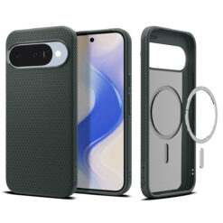 Kaitseümbris Liquid Air (MagFit), Google Pixel 10 Pro / Pixel 10, tumeroheline, Qi2/MagSafe ühilduv, Spigen