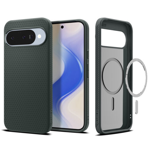 Kaitseümbris Liquid Air (MagFit), Google Pixel 10 Pro / Pixel 10, tumeroheline, Qi2/MagSafe ühilduv, Spigen