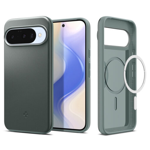 Kaitseümbris Thin Fit (MagFit), Google Pixel 10 Pro / Pixel 10, tumeroheline, Qi2/MagSafe ühilduv, Spigen
