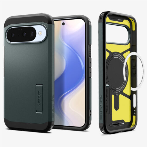 Kaitseümbris Tough Armor AI (MagFit), Google Pixel 10 Pro / Pixel 10, tumeroheline, tugijalaga, Qi2/MagSafe ühilduv, Spigen