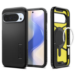 Kaitseümbris Tough Armor AI (MagFit), Google Pixel 10 Pro XL, must, tugijalaga, Qi2/MagSafe ühilduv, Spigen
