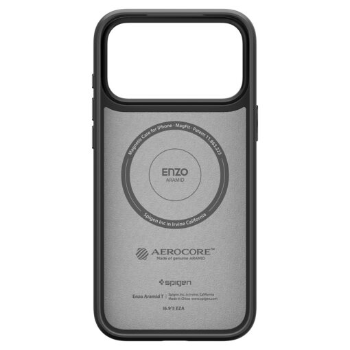 Kaitseümbris Enzo Aramid T (MagFit), Apple iPhone 17 Pro, must, MagSafe ühilduv, kaamera nupuga, Spigen - Image 4