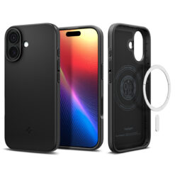 Kaitseümbris Thin Fit (MagFit), Apple iPhone 17, must, õhuke, MagSafe ühilduv, Spigen