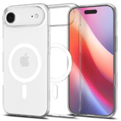 Kaitseümbris Ultra Hybrid (MagFit), Apple iPhone Air, läbipaistev valge MagSafe ringiga, Spigen