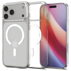 Kaitseümbris Liquid Crystal (MagFit), Apple iPhone 17 Pro, läbipaistev valge MagSafe ringiga, Spigen