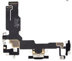 Flex for iPhone 15 for charging connector with microphone Black original (used Grade A)