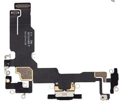 Flex for iPhone 15 for charging connector with microphone Black original (used Grade A)