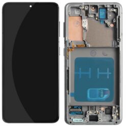 LCD screen Samsung G991 S21 with touch screen and frame Phantom Black OLED (real size)