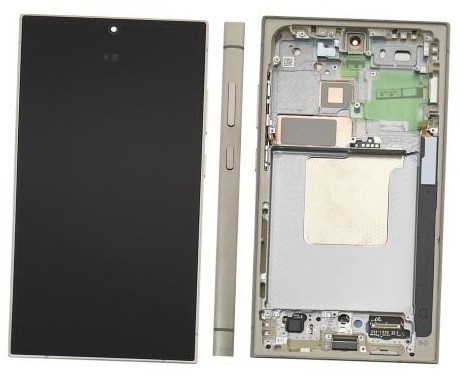 LCD screen Samsung S928 S24 Ultra with touch screen and frame Titanium Grey/Orange/Violet original (used Grade B)