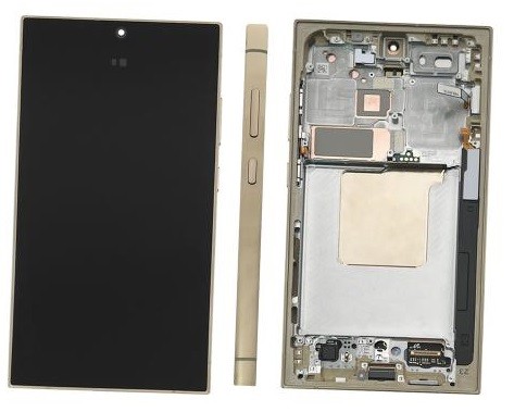 LCD screen Samsung S928 S24 Ultra with touch screen and frame Titanium Yellow original (used Grade B)