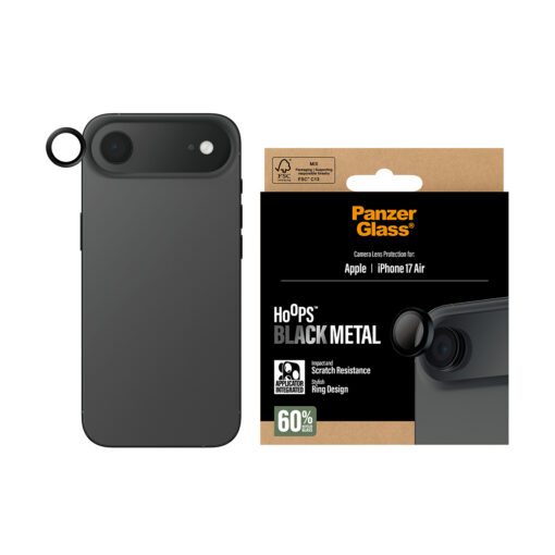 Tagakaamerate kaitseklaasid Hoops, Apple iPhone Air, must, PanzerGlass - Image 2