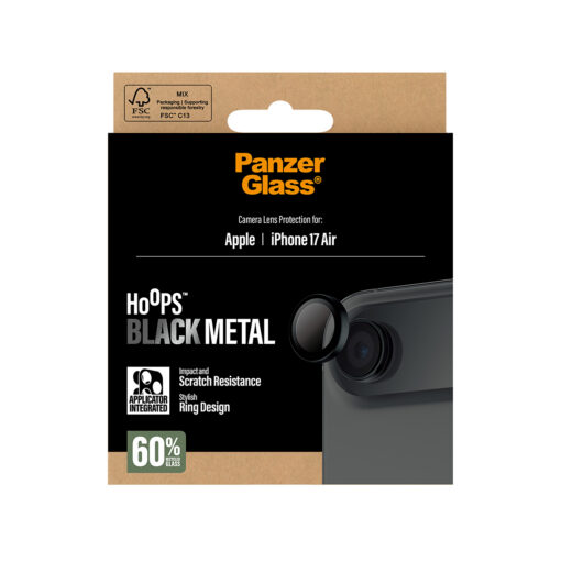 Tagakaamerate kaitseklaasid Hoops, Apple iPhone Air, must, PanzerGlass - Image 3