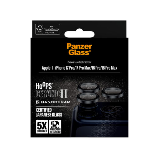 Tagakaamerate kaitseklaasid Hoops Ceramic II, Apple iPhone 17 Pro / 17 Pro Max / iPhone 16 Pro / 16 Pro Max, PanzerGlass - Image 3
