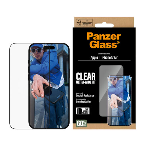 Kaitseklaas Apple iPhone Air, musta äärega, Ultra-Wide Fit, PanzerGlass - Image 2
