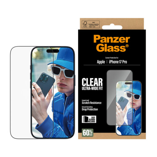 Kaitseklaas Apple iPhone 17 Pro, musta äärega, Ultra-Wide Fit, PanzerGlass - Image 2