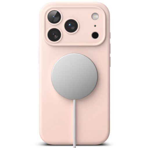 Kaitseümbris Silicone Magnetic, Apple iPhone 17 Pro, heleroosa, MagSafe ühilduv, Ringke - Image 4