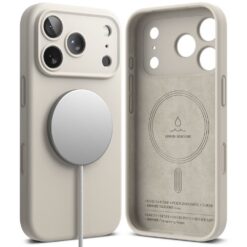 Kaitseümbris Silicone Magnetic, Apple iPhone 17 Pro, helebeež, MagSafe ühilduv, Ringke