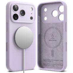 Kaitseümbris Silicone Magnetic, Apple iPhone 17 Pro, helelilla, MagSafe ühilduv, Ringke