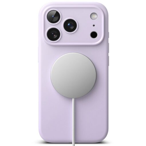 Kaitseümbris Silicone Magnetic, Apple iPhone 17 Pro, helelilla, MagSafe ühilduv, Ringke - Image 3