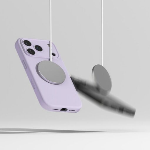 Kaitseümbris Silicone Magnetic, Apple iPhone 17 Pro, helelilla, MagSafe ühilduv, Ringke - Image 6