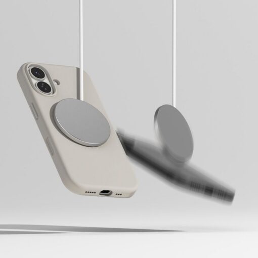 Kaitseümbris Silicone Magnetic, Apple iPhone 17, helebeež, MagSafe ühilduv, Ringke - Image 6
