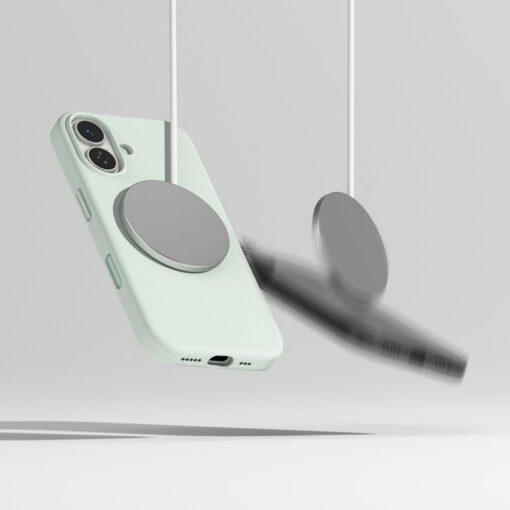 Kaitseümbris Silicone Magnetic, Apple iPhone 17, mündiroheline, MagSafe ühilduv, Ringke - Image 7