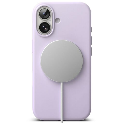 Kaitseümbris Silicone Magnetic, Apple iPhone 17, helelilla, MagSafe ühilduv, Ringke - Image 4