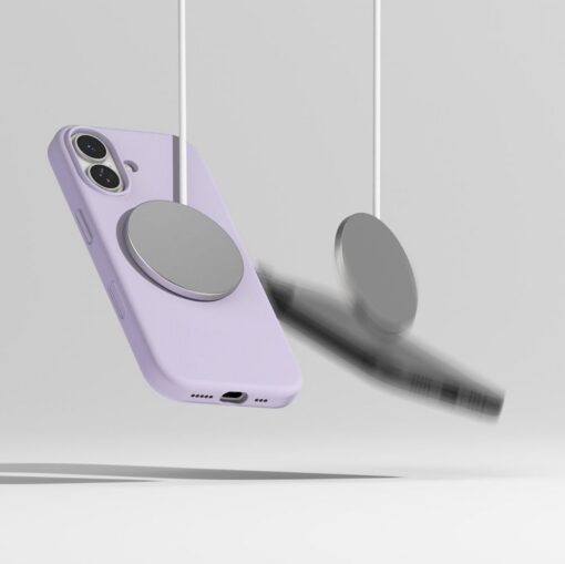 Kaitseümbris Silicone Magnetic, Apple iPhone 17, helelilla, MagSafe ühilduv, Ringke - Image 6