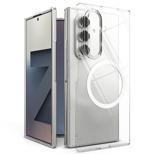 Kaitseümbris Slim Magnetic, Samsung Galaxy Z Fold7, läbipaistev valge ringiga, Qi2/MagSafe ühilduv, Ringke - Image 2