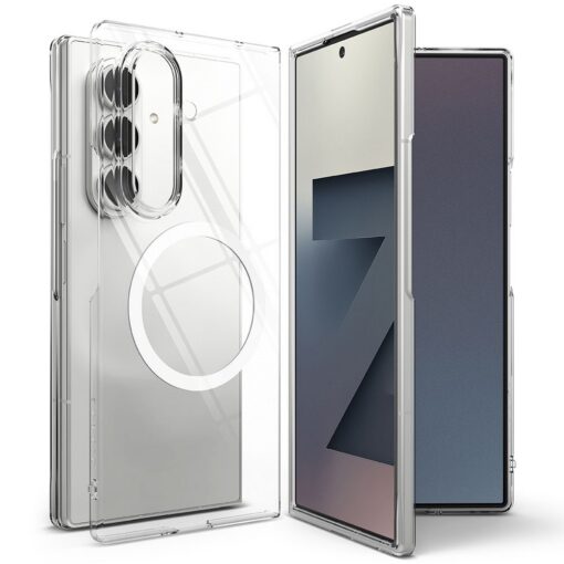 Kaitseümbris Slim Magnetic, Samsung Galaxy Z Fold7, läbipaistev valge ringiga, Qi2/MagSafe ühilduv, Ringke - Image 3
