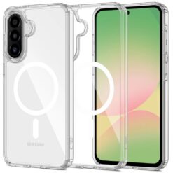 Kaitseümbris FlexAir Hybrid MagSafe, Samsung Galaxy A17 / A17 5G, läbipaistev valge MagSafe ringiga, Tech-Protect