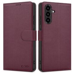 Kaitseümbris kaanega Wallet, Samsung Galaxy A26 5G / A17 / A17 5G, tumepunane, Tech-Protect