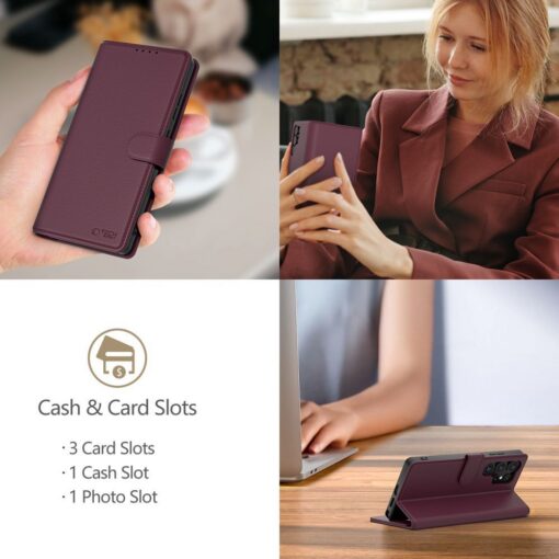 Kaitseümbris kaanega Wallet, Samsung Galaxy A26 5G / A17 / A17 5G, tumepunane, Tech-Protect - Image 3