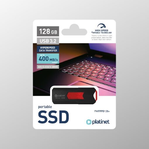 USB memory drive SSD Platinet USB 128GB (USB 3.2; 400MB/s)
