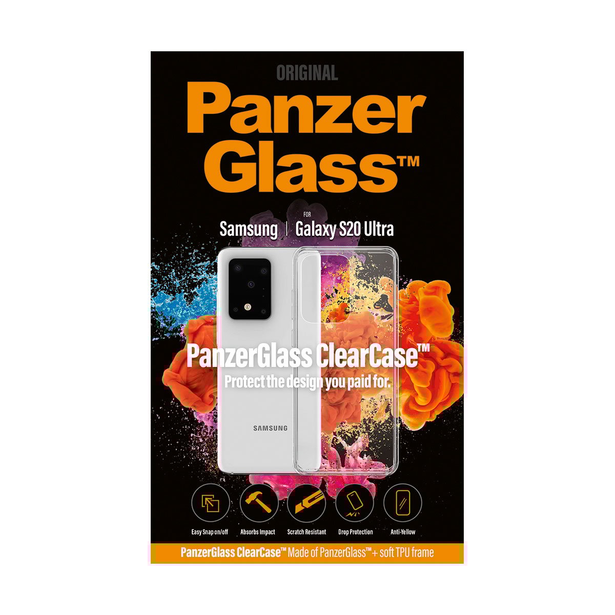 Kaitseümbris ClearCase, Samsung Galaxy S20 Ultra, klaasist tagaküljega, läbipaistev, PanzerGlass - Image 4