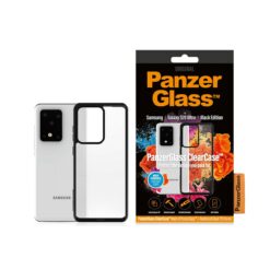 Kaitseümbris ClearCase, Samsung Galaxy S20 Ultra, klaasist tagaküljega, läbipaistev musta äärega, PanzerGlass